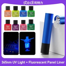 Stedi 365nm UV Light + Fluorescent Color Panel Liner Set 40g for Model Coloring