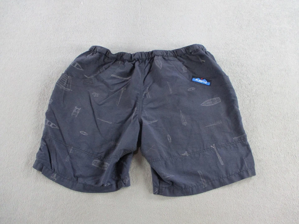 Shorts Kavu Masculino 2XL Cinza Estampa de Barco Nylon Cordão Cintura Exterior Verão - Imagem 3 de 4