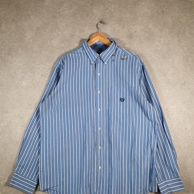 Vintage Chaps klassisches Langarmhemd mit Knöpfen Large blau F32958