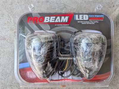 Custom Dynamics  ProBEAM Front LED Turn Signals, Gloss Black, Indian Motorcycles