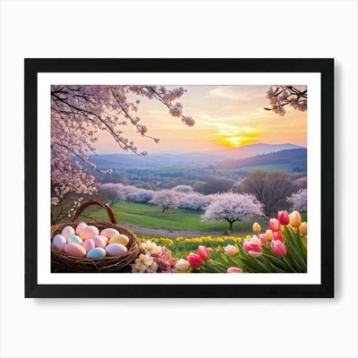 Osterfeier umhüllt in Spi gerahmtes Wandbild Poster Leinwanddruck Bild