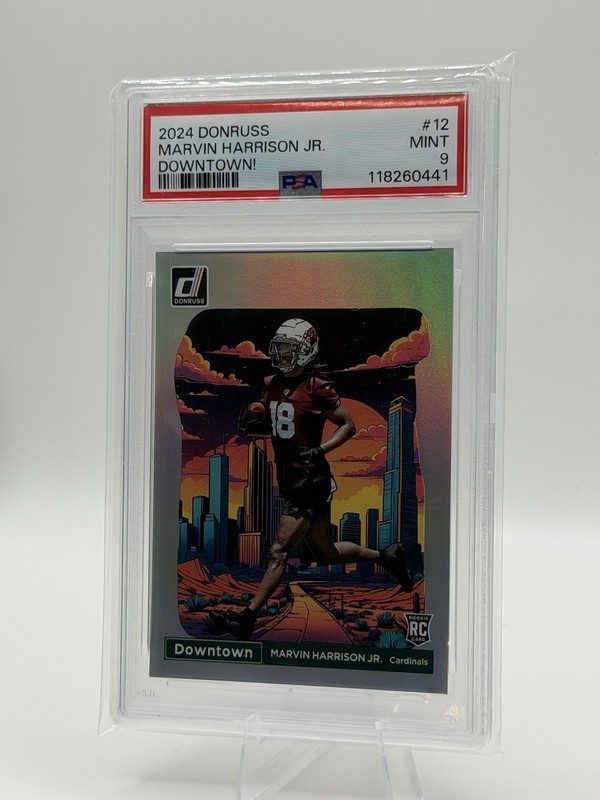 Panini 2024 Donruss Downtown! Marvin Harrison Jr Cardinals RC #12 PSA 9