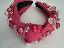 Valentine's Day Pink Red Sequin Heart Pink Headband for Women and Girls Hair New