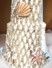 Lighthouse Nautical Detailed Figurine 4"x11 White, Blue & Sand New & On Sale — photo 3