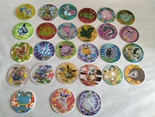 Lot Of 27 POKEMON 4 Tazos SHINY Crystal Peluche Original Mexico Pogs Sabritas