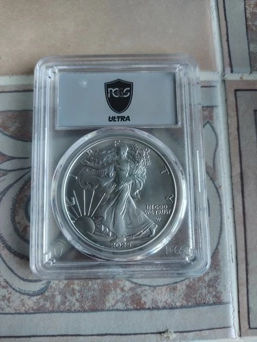 2025-W Burnished American Silver Eagle PCGS SP70 Ultra Break Label