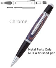 Gatsby Pen Kit Chrome 24 kt Gold Gunmetal Wood Woodturning Fast Shipping
