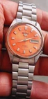 Seiko 5 Watch Automatic Vintage  Orange  dial  6309 day date @ Japan