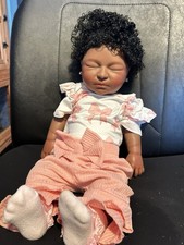 reborn baby dolls full body silicone girl black Incl Pierced Ears And Earrings