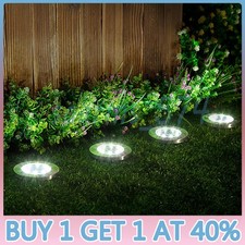8/10/12LED Solar Power Ground Lights Floor Decking Outdoor Garden Lawn Path Lamp