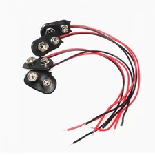 5Pcs 9V Battery Snap Connector Clip Lead Wire Holder 15cm Cable DIY Tool US