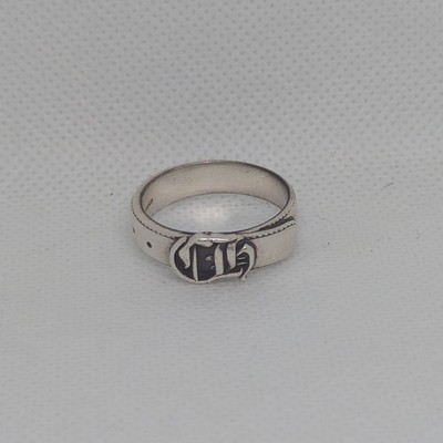 Chrom Herzen Silber Gürtel CH Logo Ring Größe 10/11