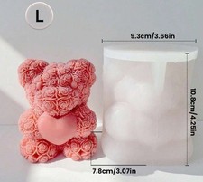 1 pz stampo per candele in silicone 3D forma orso-orsetto 10x8 cm candele grande