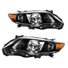 Headlights Assembly Compatible with 2011 2012 2013 Corolla Pair Amber-Black