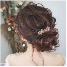 Wedding Crystal Hair Clip Gold Rhinestone Hair Barrette Cz Head Clip Bride Ha...