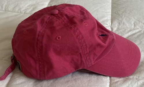 Polo Ralph Lauren Buckle Adjustable Reddish Pink/Navy Blue Pony Hat - Kids Youth - Picture 10 of 10