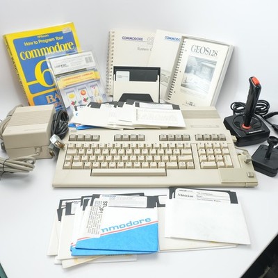 Vintage Commodore 128 System with  Joysticks, Disk Games, Suncom, Ect Bundle