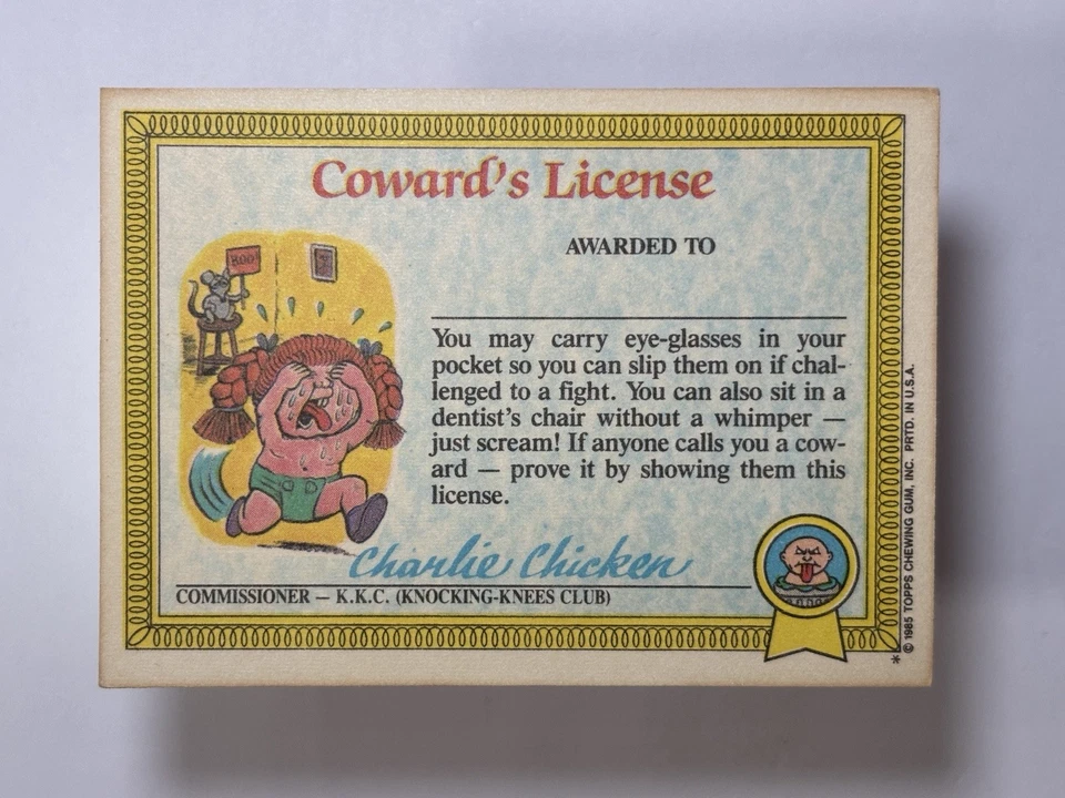 Garbage Pail Kids 1985 GPK - OS1 Serie 1 #23a DRIPPY DAN - Mate (EX) ¡Ver fotos! Foto 4 de 4