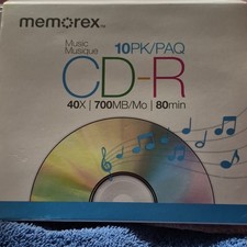NEW Memorex CD-R 40x 700MB 80 Min (9 Pack) Blank CD's Slim Jewel Cases SEALED
