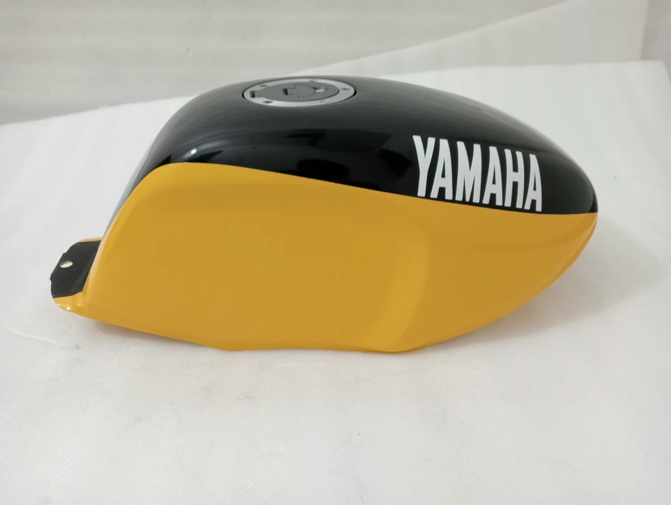 Yamaha Ysr 50 80 Ysr50 Ysr80 1989 tanque de combustible de acero pintado amarillo y negro + tapa Foto 3 de 4