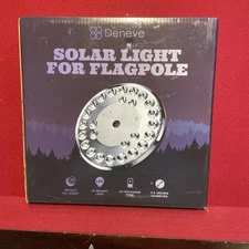 Deneve 26 LED  Solar Flagpole Light - Stays Lit All Night - Black