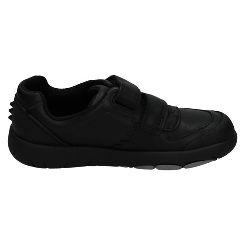 *SALE* BOYS REX PACE BLACK RIP TAPE SCHOOL SHOES - Picture 9 of 11