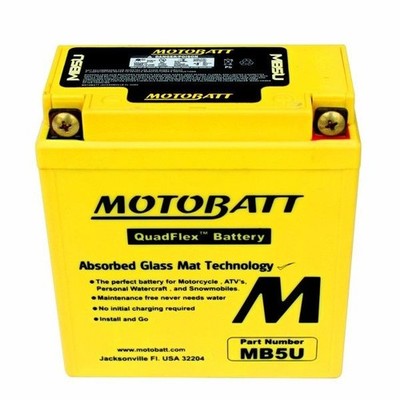 MotoBatt MB5U Battery - 12V 7AH 90 CCA Sealed AGM w/1 Year Warranty