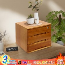 Wooden Desktop Storage Box 3-Tier Desk Organi...