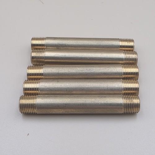 1/8"ร2-1/2" NPT Brass Pipe Nipples - 5 Pieces