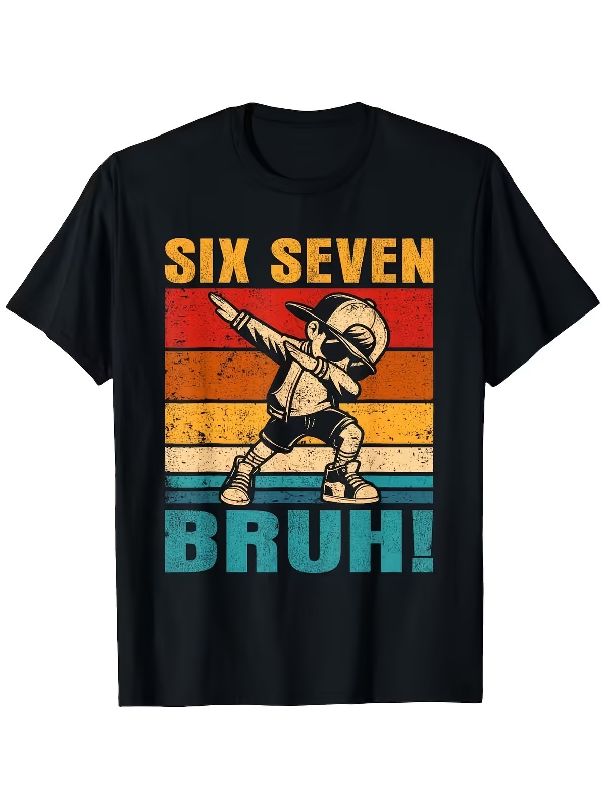 Fun Six Seven Bruh T-Shirt for Boys and Girls, 67 Number Design with Dab Dance