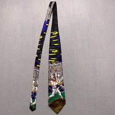Vintage American Sports Mens Multicolor USA Baseball Necktie