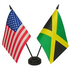 US American  Jamaica Friendship Table Flag, Jamaican Flags For Room Display,...