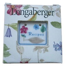 Vintage Longaberger Pottery Recipe Tile Label Floral Design Made In USA