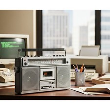 VINTAGE NEW 1983 Lasonic TRC-909 Boombox Speaker AM/FM Cassette Tape Recorder