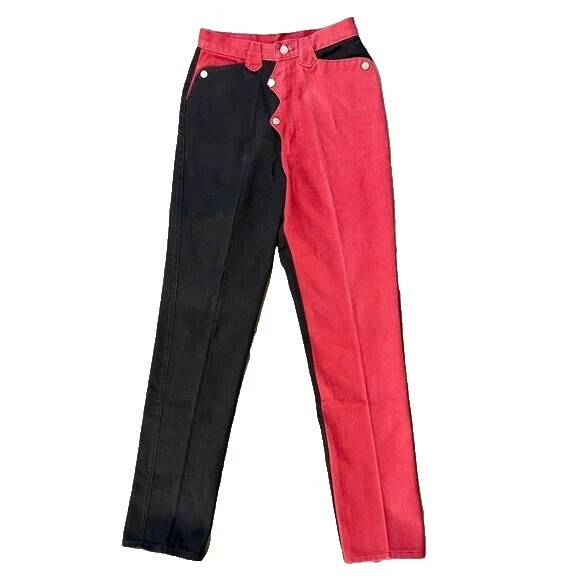 Хлопковые разноцветные винтажные джинсы для женщин