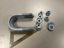 (4-Pk) 2-1/2” U-Bolt Round Bend Hot Dip Galvanized 1/2"-13 Nuts, And Washers ￼