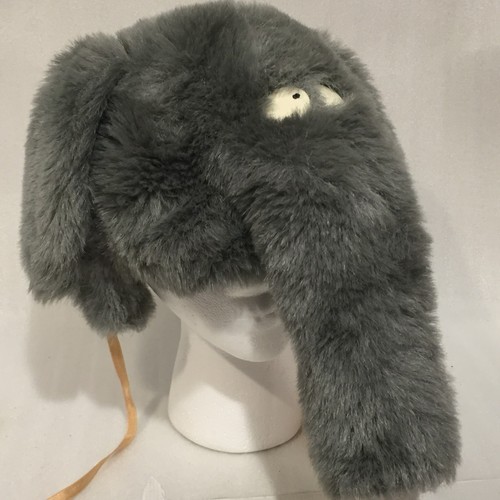 ELEPHANT Toddler Plush Winter Hat GRAY PINK Floppy Ear Flaps 18 MOS - 3 + - Picture 2 of 10