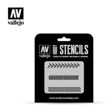 Vallejo Hobby Stencils Tire Markings Texture Effects of Dust, Dry Mud on Asphalt