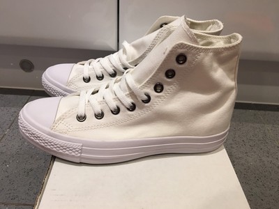 all star hi white mono canvas