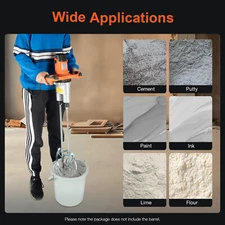 1800W Electric Plaster Concrete Cement Mixer Portable Double Rod Stirring Mixer