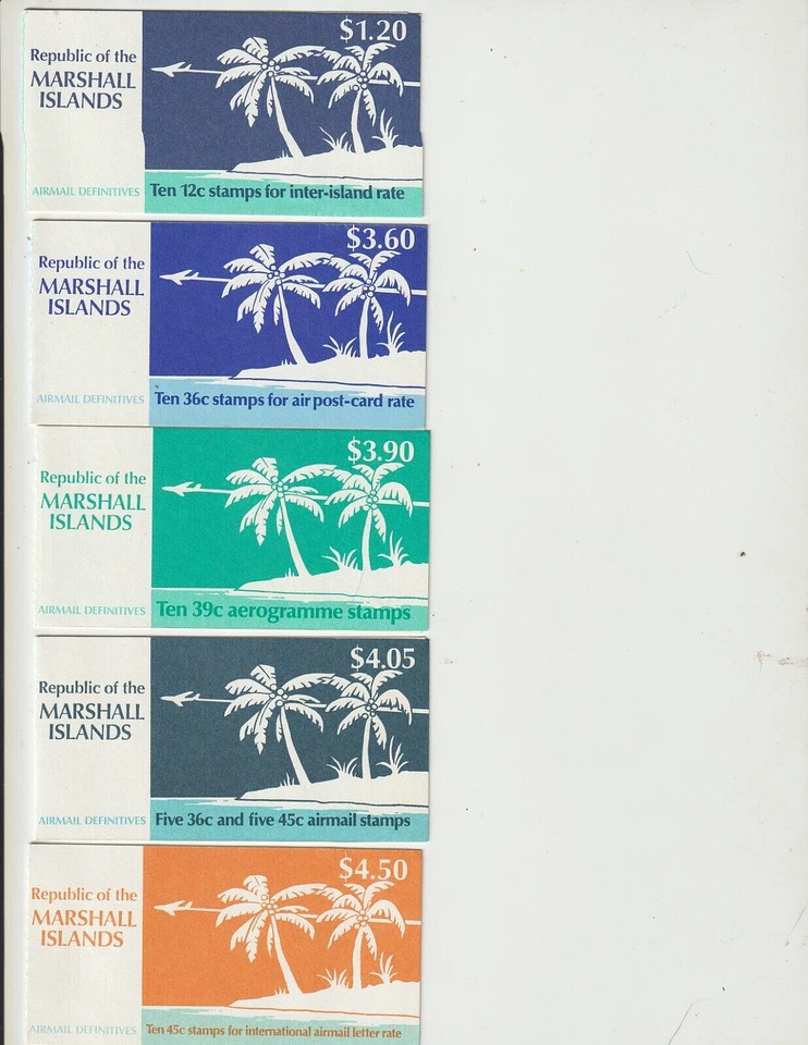 Colección Islas Marshall 1984-1991 16 folletos paneles aviones, mapas etc MNH Foto 3 de 4