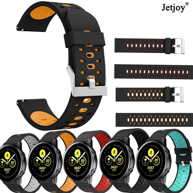 20mm Double Color Silicone Wrist Band Belt For Samsung Galaxy Watch Active Strap eBay