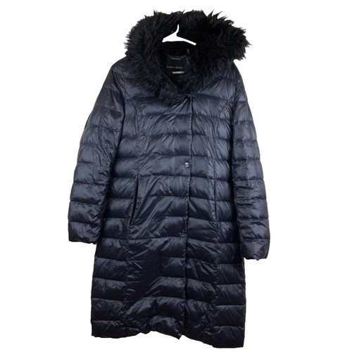 Ivanka Trump Black Hooded Double Breasted Belted Trench Coat Sz M