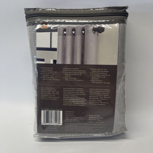 allen + roth Grey Light Filtering Grommet 1 Panel Curtain 52-in x 84-in New - Picture 2 of 6