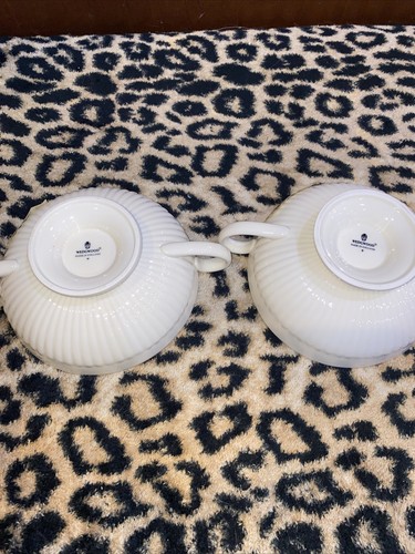 New Set Of 2 Wedgwood Edme Queensware Classic Chic Cream Soup Bowls Vintage - Picture 5 of 9