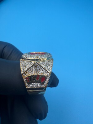 Men's 2.20Ct Moissanite Customize Roulette Champion Ring 14K Yellow Gold Plated