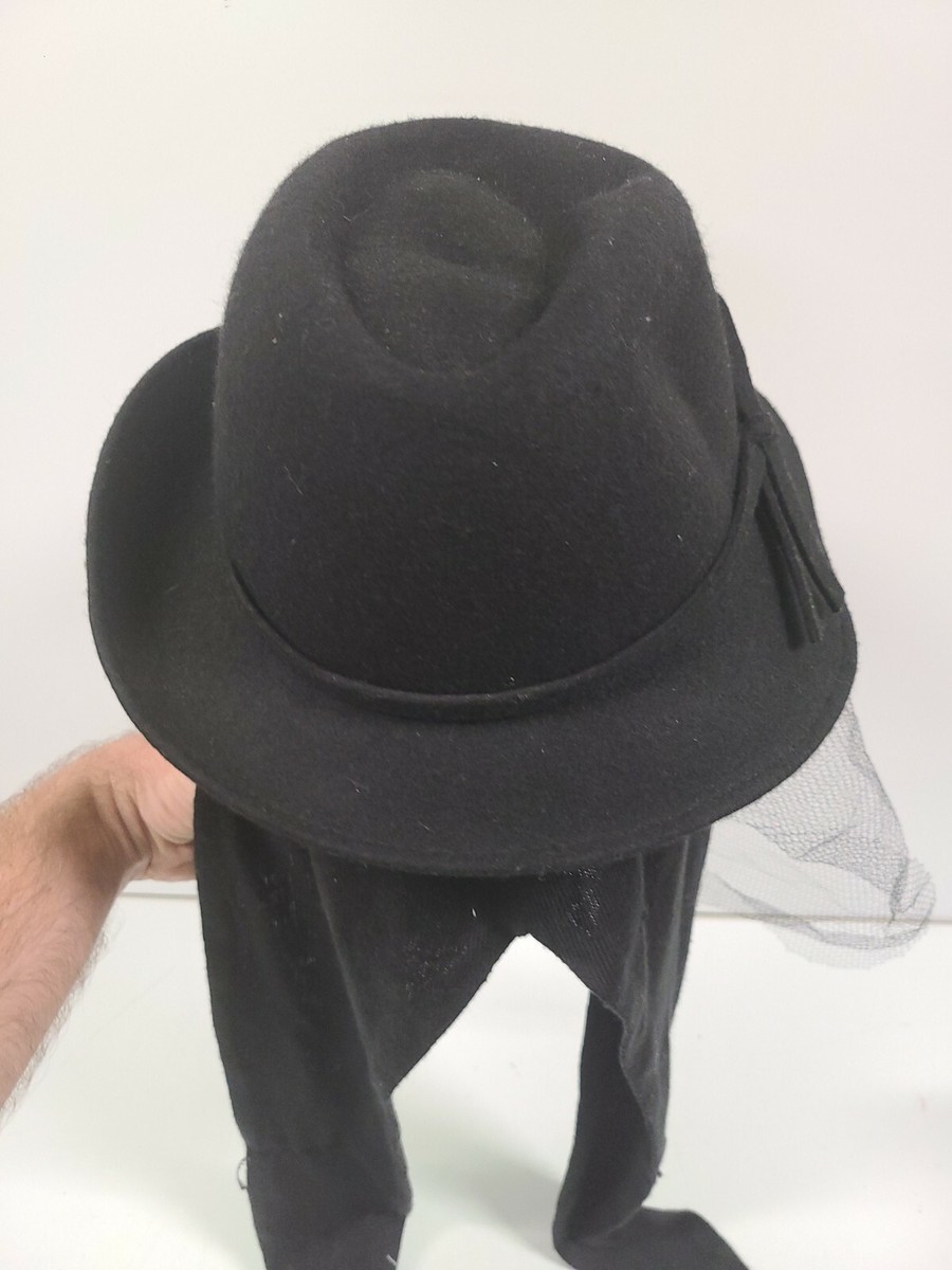 Kate Landry Fedora Hat Great Gatsby Black wool cloche Bucket  display picture 1