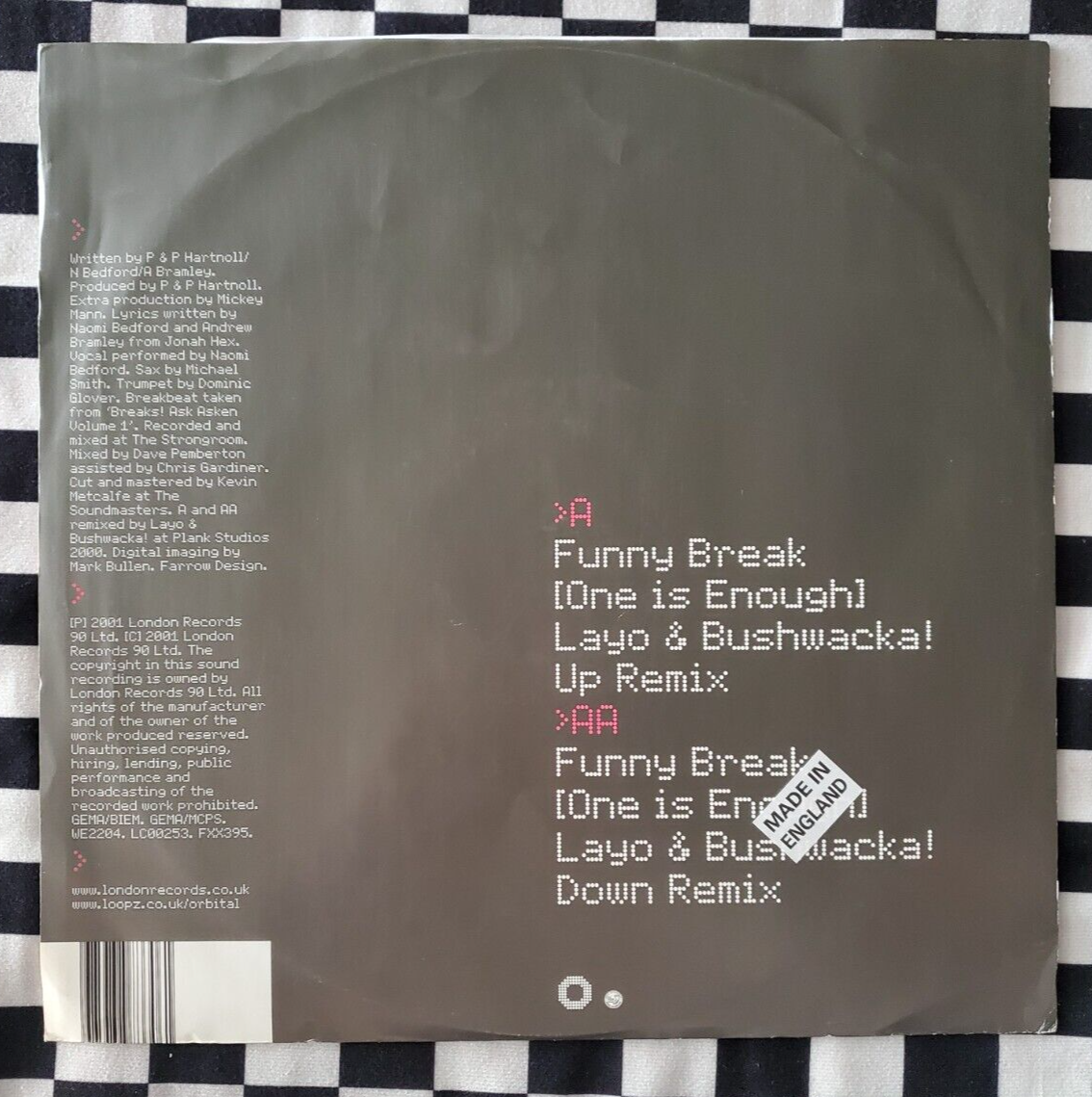 Orbital – Funny Break 12インチレコード Funny Break (One Is Enough) 12