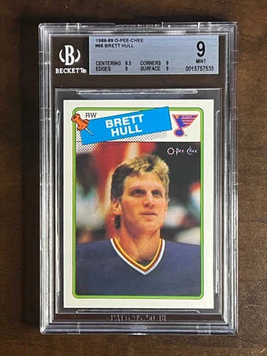 1988-89 O-Pee-Chee #66 Brett HULL Rookie Card HOF BGS 9