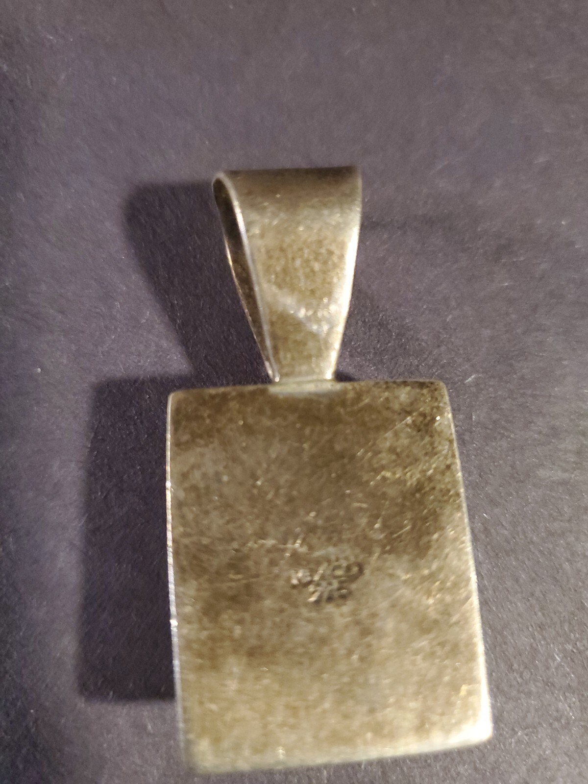 Sterling Silver Rectangular Red JASPER Pendant 1"… - image 4